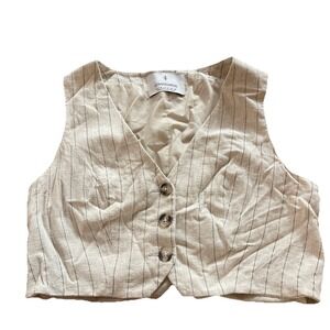 Stradivarius Striped Cropped Tank Top Size Medium